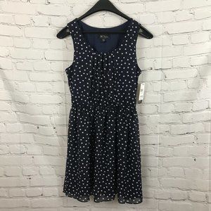 NWT BCX Navy Polka Dot Dress